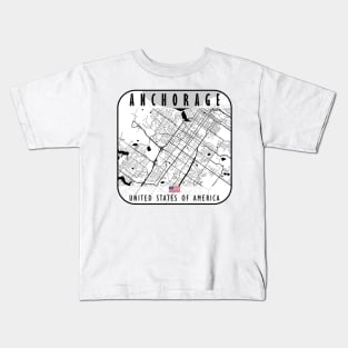 Anchorage Map USA Kids T-Shirt